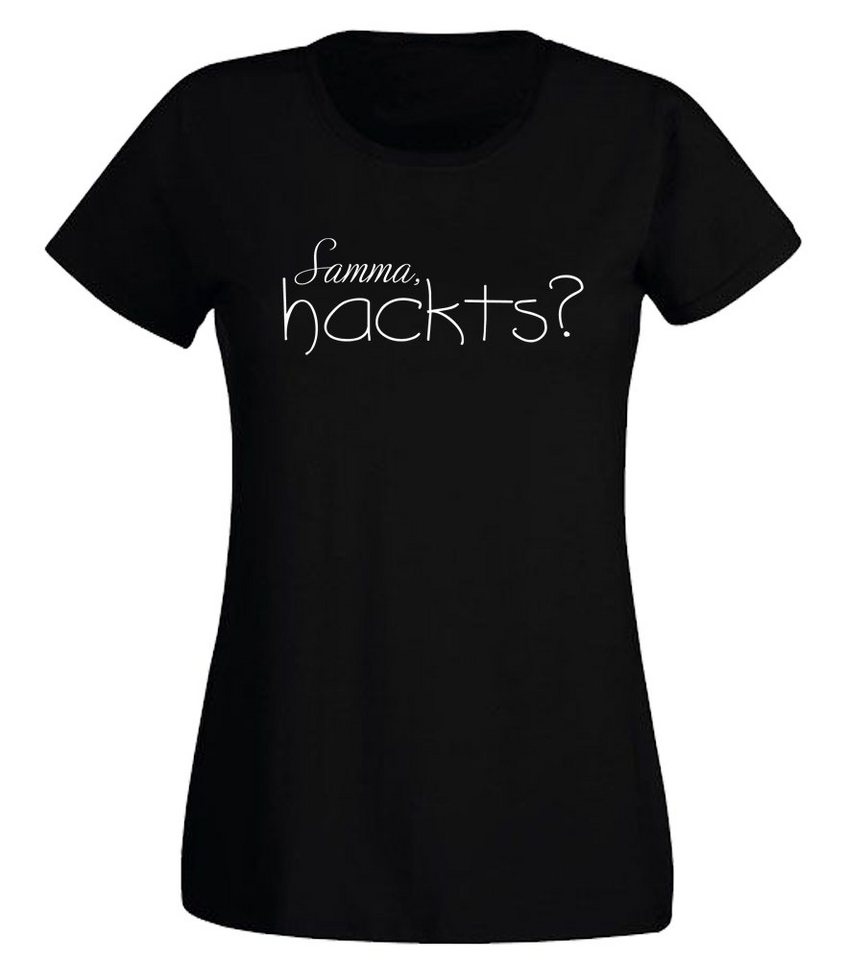 G-graphics T-Shirt Samma, hackts? Slim-fit- Damen T-Shirt mit Statement / Spruch als Frontprint von G-graphics