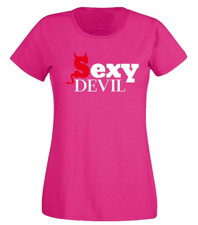 G-graphics T-Shirt Damen T-Shirt - Sexy Devil mit trendigem Frontprint, Slim-fit, Aufdruck auf der Vorderseite, Spruch/Sprüche/Print/Motiv, für jung & alt von G-graphics