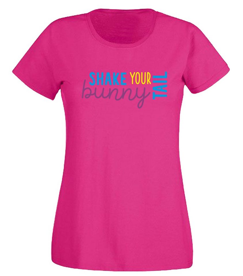 G-graphics T-Shirt Shake your bunny tail Slim-fit Damen T-Shirt mit Frontprintmotiv zu Ostern von G-graphics