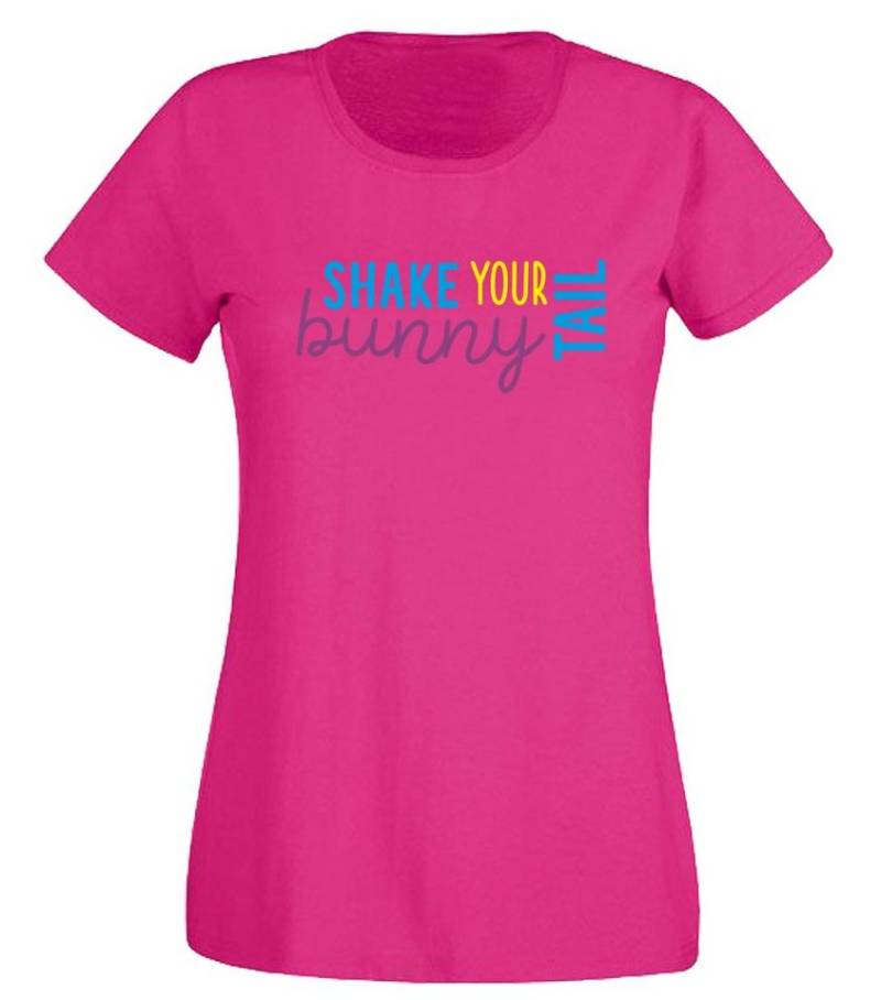 G-graphics T-Shirt Shake your bunny tail Slim-fit Damen T-Shirt mit Frontprintmotiv zu Ostern von G-graphics