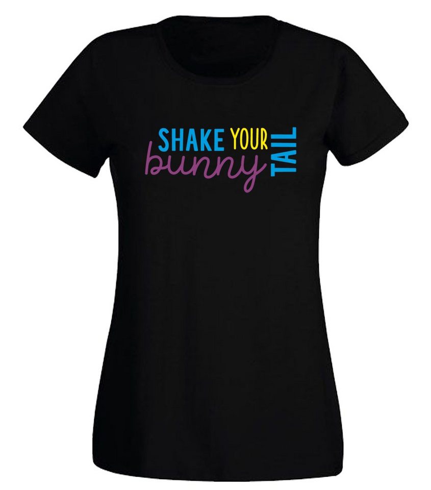 G-graphics T-Shirt Shake your bunny tail Slim-fit Damen T-Shirt mit Frontprintmotiv zu Ostern von G-graphics
