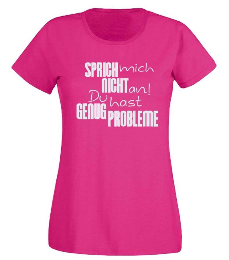 G-graphics T-Shirt Sprich mich nicht an! Du hast genug Probleme Slim-fit- Damen T-Shirt mit Statement / Spruch als Frontprint G-graphics T-Shirt Sprich mich nicht an! Du hast genug Probleme Slim-fit- Damen T-Shirt mit Statement / Spruch als Frontprint von G-graphics