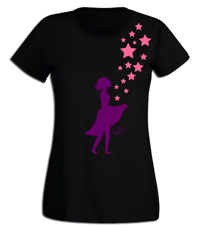 G-graphics T-Shirt Damen T-Shirt - Sterntaler Pink-Purple-Collection, mit trendigem Frontprint, Slim-fit, Aufdruck auf der Vorderseite, Print/Motiv, für jung & alt von G-graphics