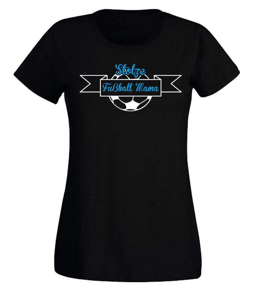G-graphics T-Shirt Damen T-Shirt - Stolze Fußball Mama mit trendigem Frontprint, Slim-fit, Aufdruck auf der Vorderseite, Spruch/Sprüche/Print/Motiv, für jung & alt von G-graphics