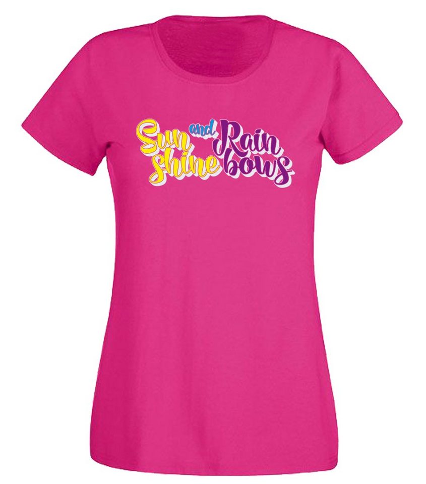 G-graphics T-Shirt Damen T-Shirt - Sunshine and Rainbows mit trendigem Frontprint, Slim-fit, Aufdruck auf der Vorderseite, Spruch/Sprüche/Print/Motiv, für jung & alt von G-graphics