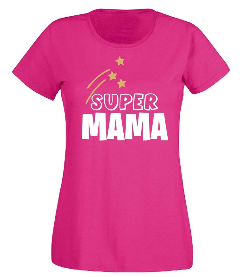 G-graphics T-Shirt Damen T-Shirt - Super Mama mit trendigem Frontprint, Slim-fit, Aufdruck auf der Vorderseite, Spruch/Sprüche/Print/Motiv, für jung & alt von G-graphics