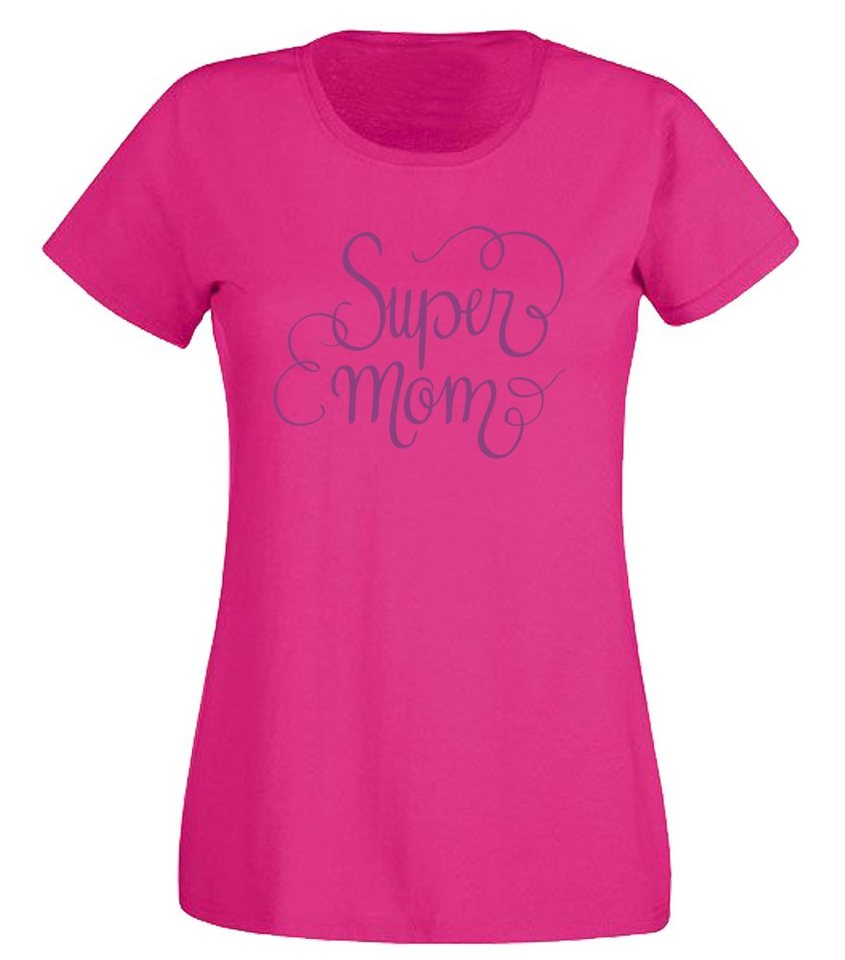 G-graphics T-Shirt Damen T-Shirt - Super Mom mit trendigem Frontprint, Aufdruck auf der Vorderseite, Spruch/Sprüche/Print/Motiv, für jung & alt, Slim-fit von G-graphics