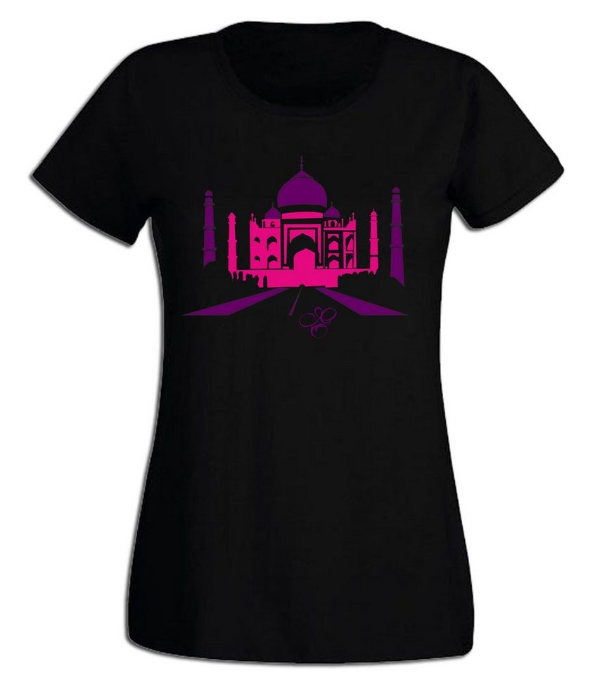 G-graphics T-Shirt Damen T-Shirt - Taj Mahal Pink-Purple-Collection, mit trendigem Frontprint, Slim-fit, Aufdruck auf der Vorderseite, Print/Motiv, für jung & alt von G-graphics