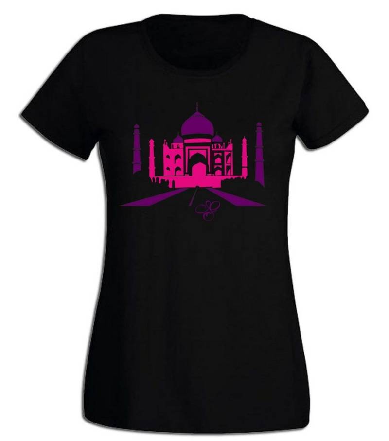 G-graphics T-Shirt Taj Mahal - Indien Slim-fit Damen T-Shirt aus unserer Pink-Purple-Collection von G-graphics