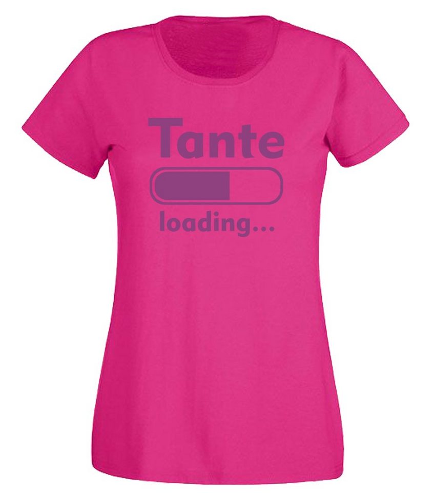 G-graphics T-Shirt Damen T-Shirt - Tante loading mit trendigem Frontprint, Slim-fit, Aufdruck auf der Vorderseite, Spruch/Sprüche/Print/Motiv, für jung & alt von G-graphics