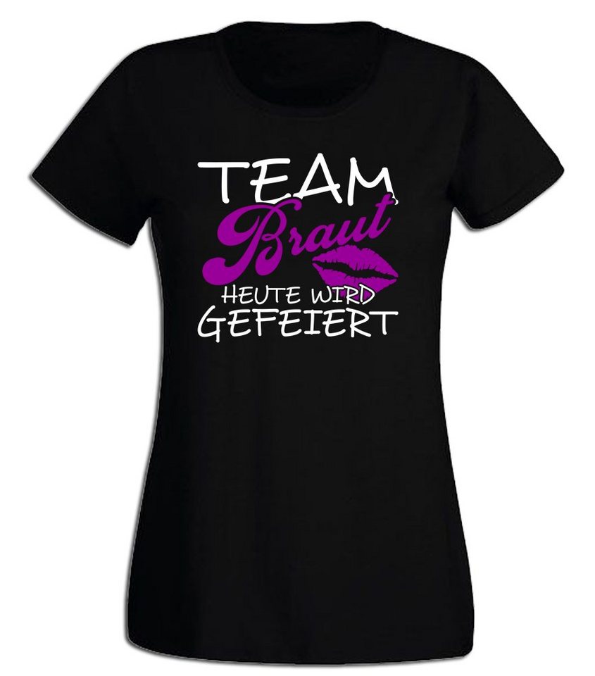 G-graphics T-Shirt Damen T-Shirt - Team Braut – Heute wird gefeiert JGA-Shirt, Junggesellinnen-Abschied, Poltershirts, mit Frontprint / Aufdruck auf der Vorderseite, Bachelorette, Slim-fit, für Begleiterin / Begleitung von G-graphics