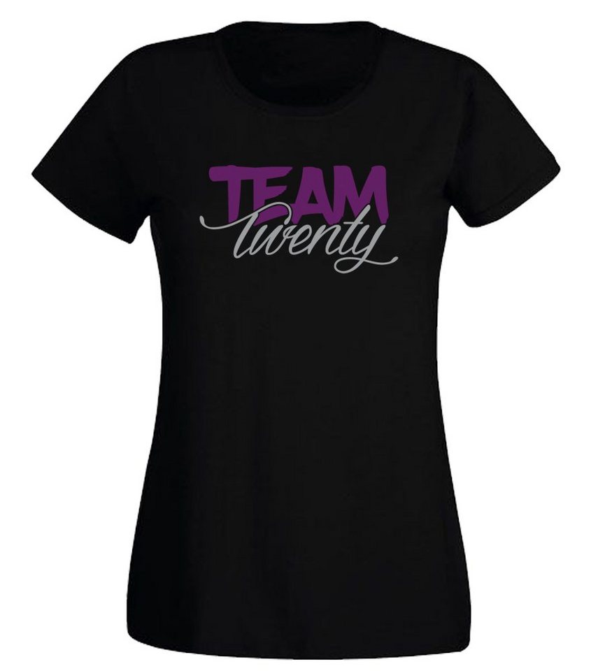 G-graphics T-Shirt Damen T-Shirt - Team Twenty zum 20. Geburtstag, mit trendigem Frontprint, Slim-fit, Aufdruck auf der Vorderseite, Spruch/Sprüche/Print/Motiv von G-graphics