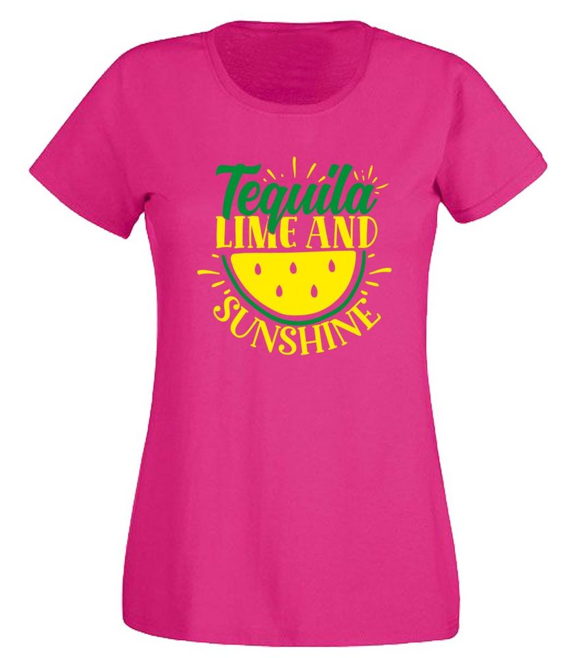 G-graphics T-Shirt Damen T-Shirt - Tequilla lime and sunshine Slim-fit, mit trendigem Frontprint, Aufdruck auf der Vorderseite, Spruch/Sprüche/Print/Motiv, für jung & alt von G-graphics