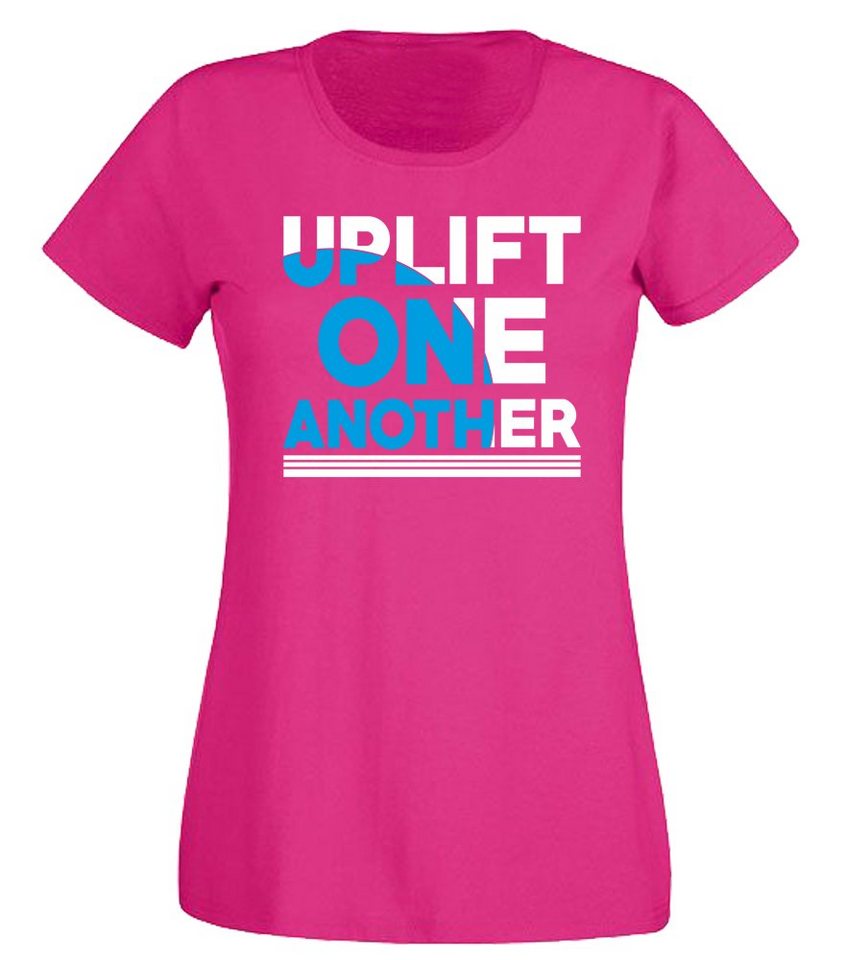 G-graphics T-Shirt Damen T-Shirt - Uplift one another Slim-fit, mit trendigem Frontprint, Aufdruck auf der Vorderseite, Spruch/Sprüche/Print/Motiv, für jung & alt von G-graphics