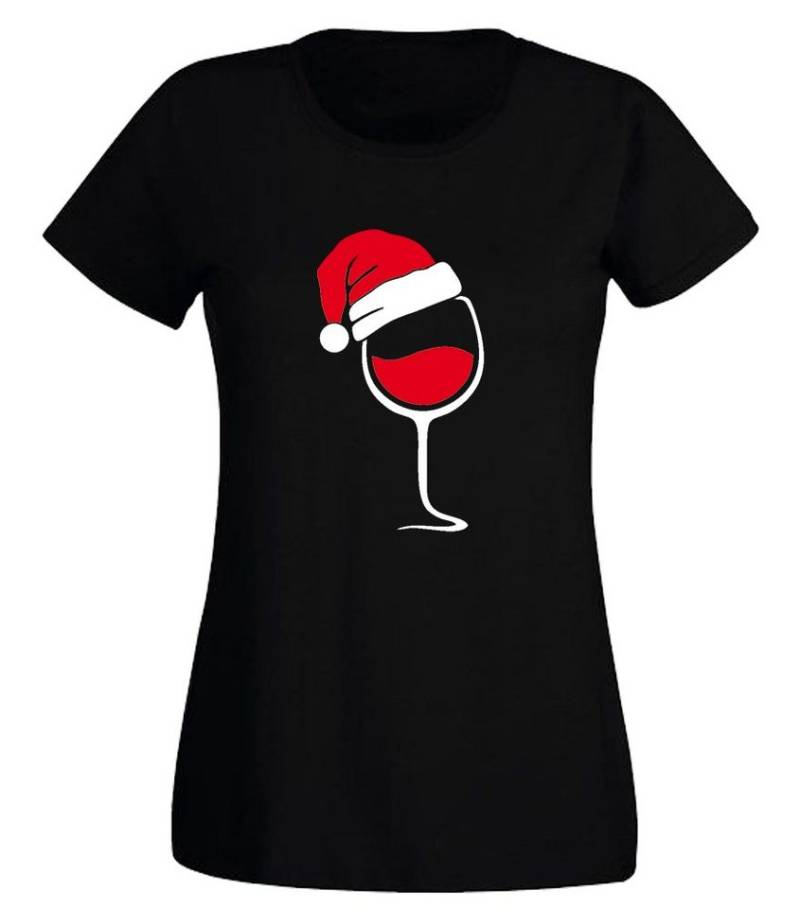 G-graphics T-Shirt Weihnachtsweinglas Slim-fit- Damen T-Shirt mit Winter- & Weihnachtsmotiv von G-graphics