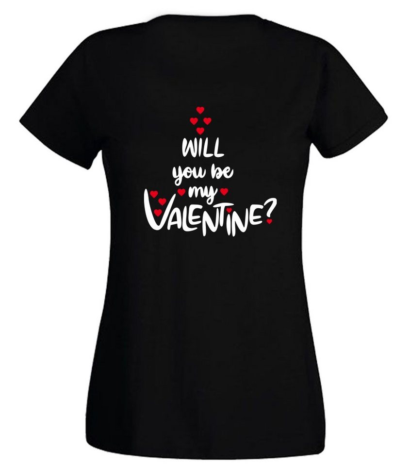 G-graphics T-Shirt Damen T-Shirt - Will you be my Valentine? Slim-fit, mit trendigem Frontprint, Aufdruck auf der Vorderseite, Spruch/Sprüche/Print/Motiv, für jung & alt von G-graphics