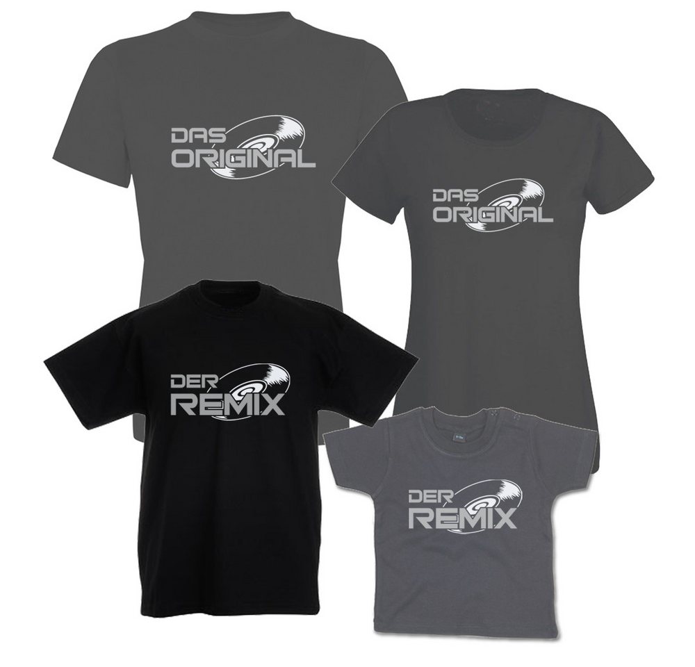 G-graphics T-Shirt Das Original & Der Remix (Familienset, Einzelteile zum selbst zusammenstellen) Kinder- & Erwachsenen-T-Shirt-Set mit Frontprint von G-graphics