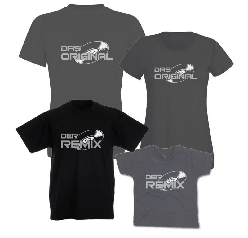 G-graphics T-Shirt Das Original & Der Remix (Familienset, Einzelteile zum selbst zusammenstellen) Kinder- & Erwachsenen-T-Shirt-Set mit Frontprint von G-graphics