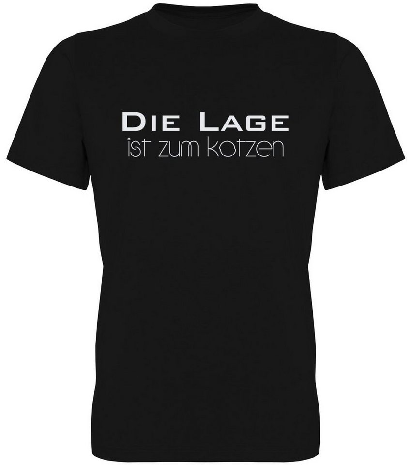G-graphics T-Shirt Die Lage ist zum kotzen Herren T-Shirt mit Statement / Spruch / Motiv als Frontprint von G-graphics