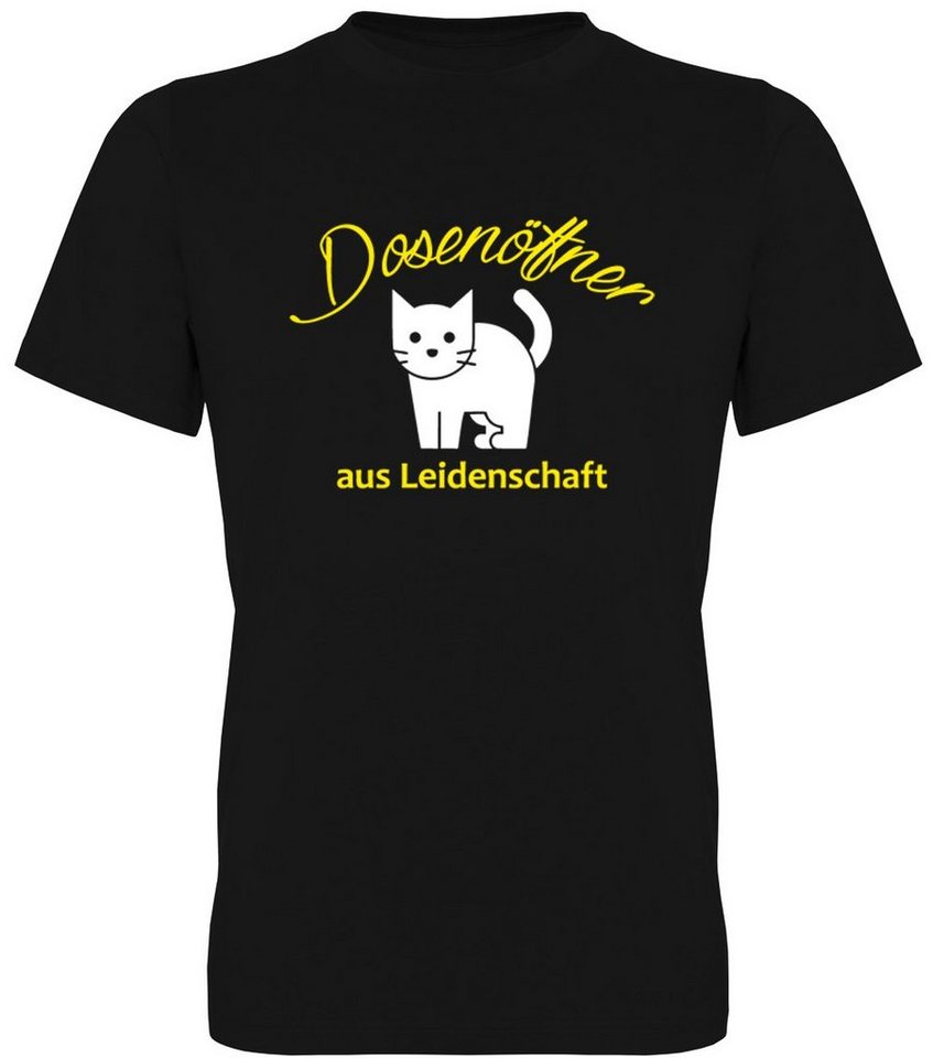 G-graphics T-Shirt Dosenöffner aus Leidenschaft – Katze Herren T-Shirt, mit trendigem Frontprint, Aufdruck auf der Vorderseite, Spruch/Sprüche/Print/Motiv, für jung & alt von G-graphics