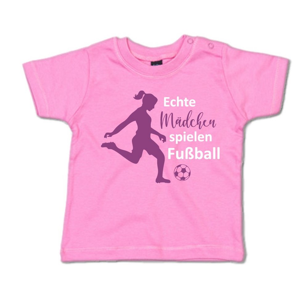 G-graphics T-Shirt Echte Mädchen spielen Fußball Baby T-Shirt, mit Spruch / Sprüche / Print / Aufdruck von G-graphics