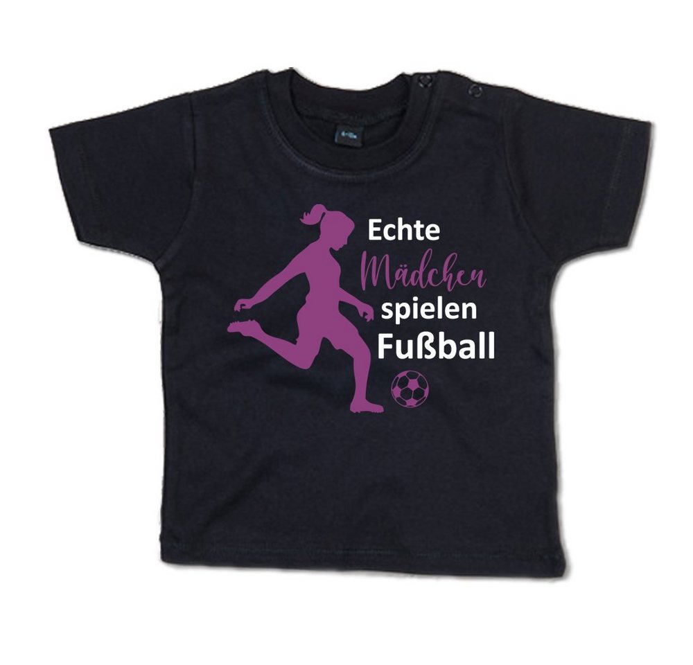 G-graphics T-Shirt Echte Mädchen spielen Fußball Baby T-Shirt, mit Spruch / Sprüche / Print / Aufdruck von G-graphics