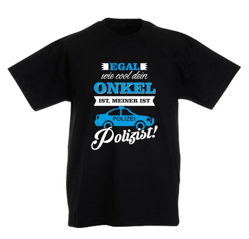 G-graphics T-Shirt Egal, wie cool Dein Onkel ist, meiner ist Polizist! Kinder T-Shirt mit coolem Spruch als Frontprint von G-graphics