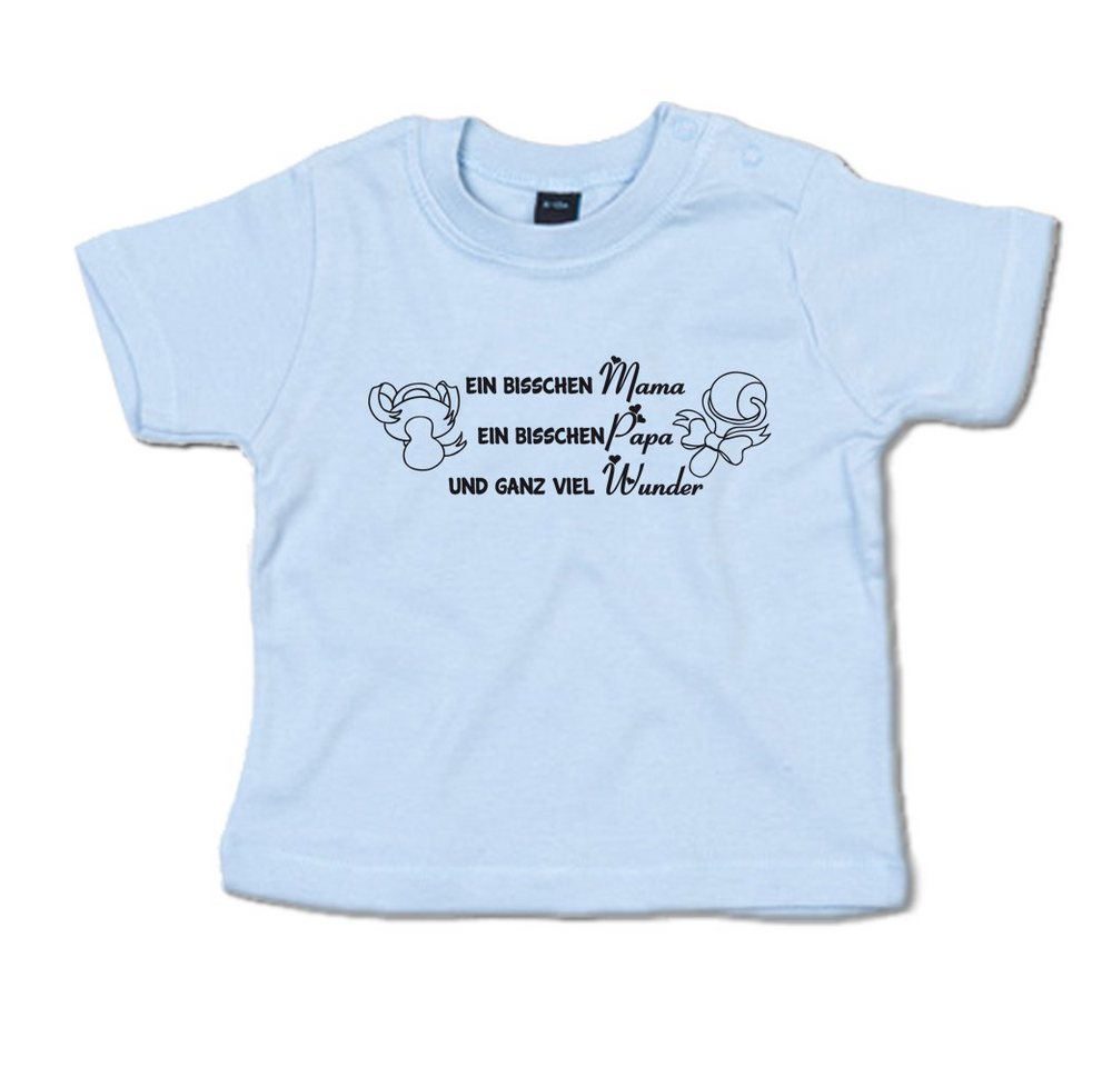 G-graphics T-Shirt Ein bissen Mama, ein bisschen Papa und ganz viel Wunder mit Spruch / Sprüche / Print / Aufdruck, Baby T-Shirt von G-graphics