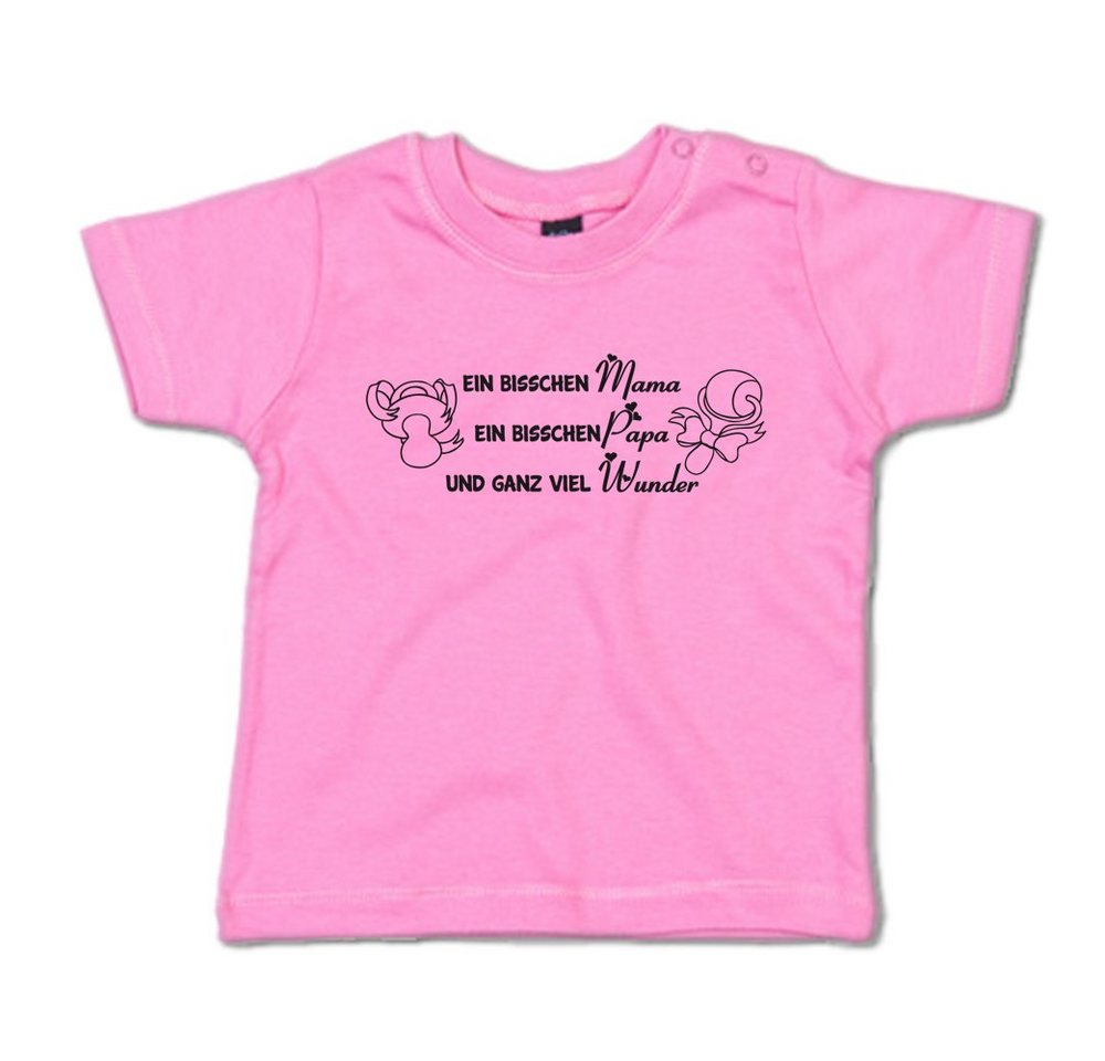 G-graphics T-Shirt Ein bissen Mama, ein bisschen Papa und ganz viel Wunder mit Spruch / Sprüche / Print / Aufdruck, Baby T-Shirt von G-graphics