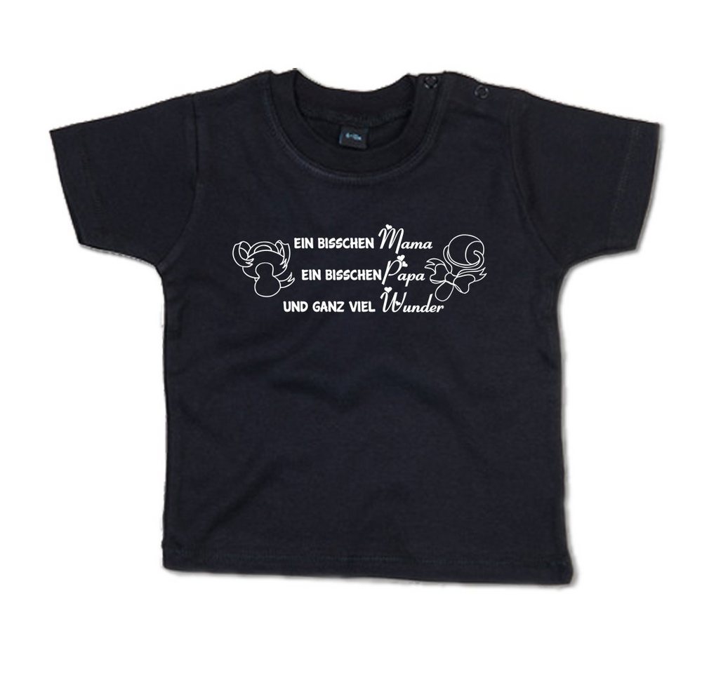 G-graphics T-Shirt Ein bissen Mama, ein bisschen Papa und ganz viel Wunder mit Spruch / Sprüche / Print / Aufdruck, Baby T-Shirt von G-graphics