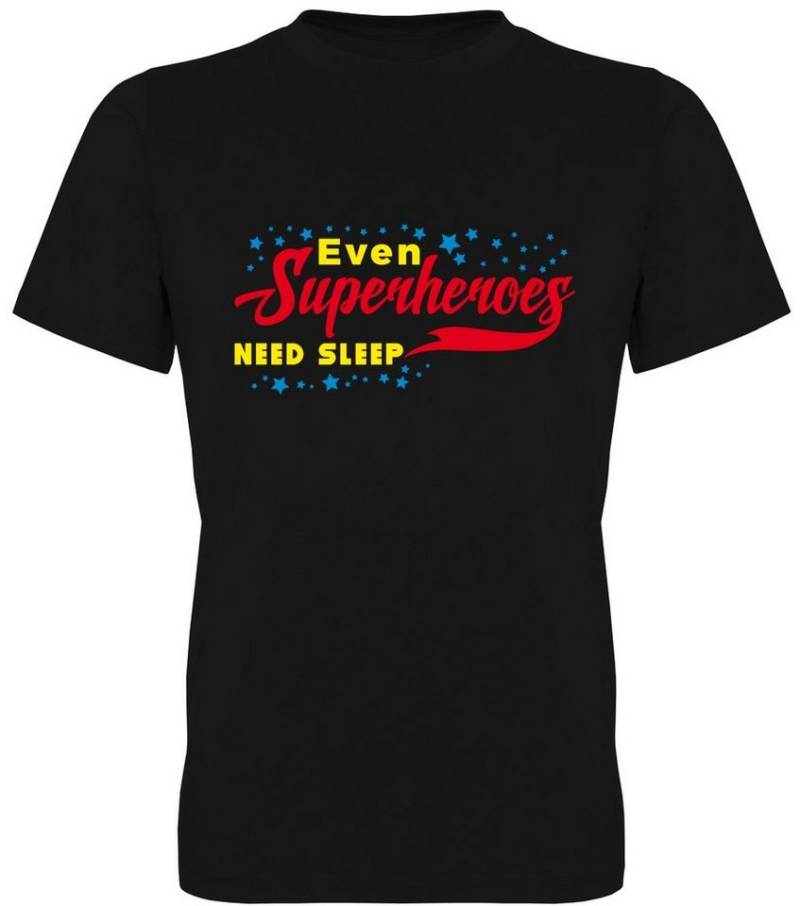 G-graphics T-Shirt Even Superheroes need sleep Herren T-Shirt mit Statement / Spruch als Frontprint von G-graphics