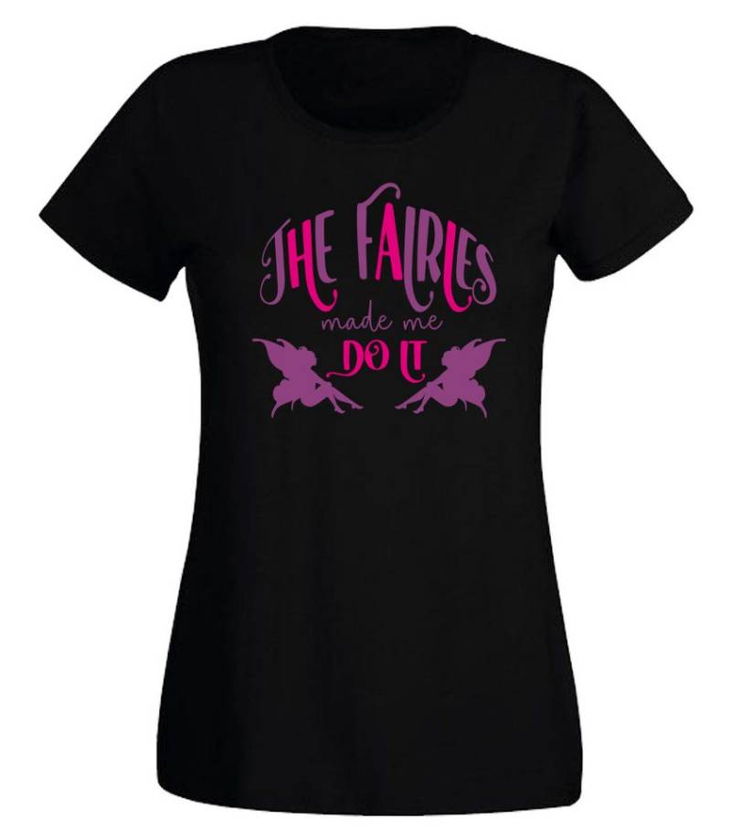 G-graphics T-Shirt Fairies make me do it Slim-fit Damen T-Shirt mit trendigem Frontprint von G-graphics