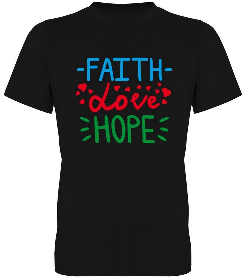 G-graphics T-Shirt Faith – Love – Hope Herren T-Shirt, mit trendigem Frontprint, Aufdruck auf der Vorderseite, Spruch/Sprüche/Print/Motiv, für jung & alt von G-graphics