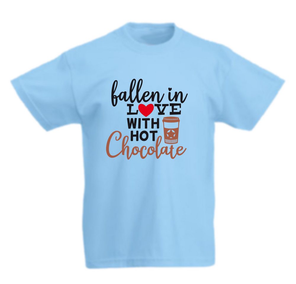 G-graphics T-Shirt Fallen in love with hot chocolate Kinder T-Shirt, mit Spruch / Sprüche / Print / Aufdruck von G-graphics