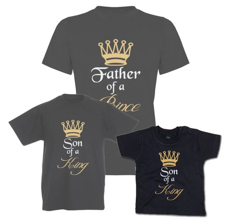 G-graphics T-Shirt Father of a Prince & Son of a King (Familienset, Einzelteile zum selbst zusammenstellen) Kinder- & Erwachsenen-T-Shirt-Set mit Frontprint von G-graphics