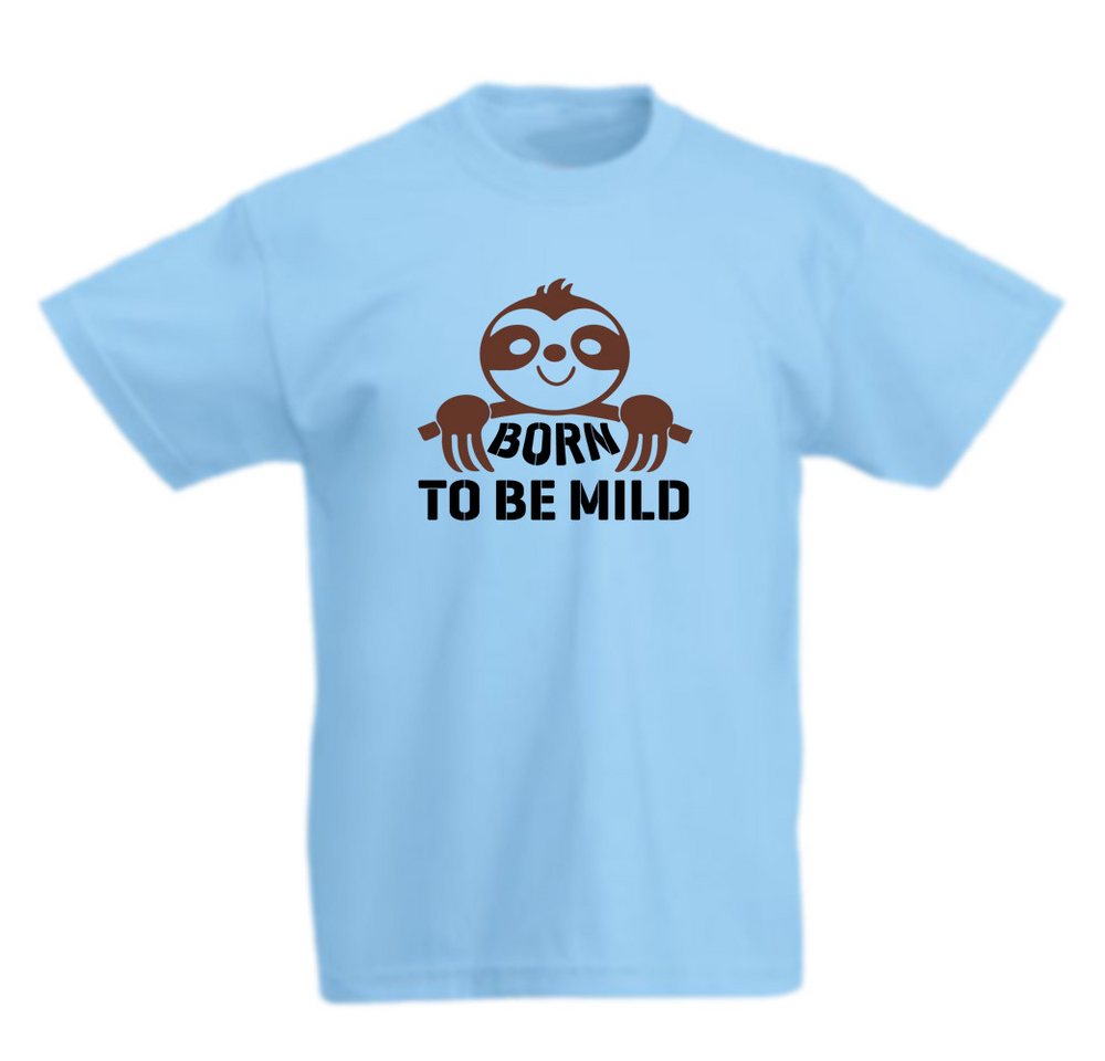 G-graphics T-Shirt Faultier – Born to be mild Kinder T-Shirt mit coolem Motiv als Frontprint von G-graphics