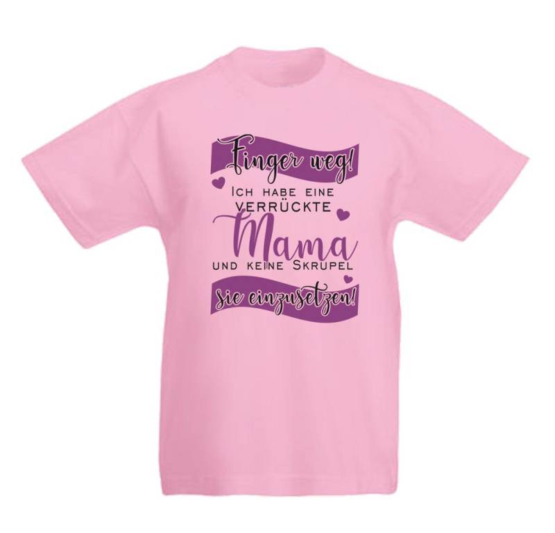 G-graphics T-Shirt Finger weg! Ich habe eine verrückte Mama Kinder T-Shirt mit Spruch / Statement von G-graphics