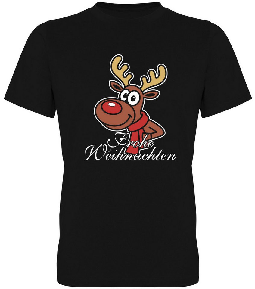 G-graphics T-Shirt Frohe Weihnachten – Rentier mit Schal Herren T-Shirt mit schönem Winter- & Weihnachtsmotiv von G-graphics