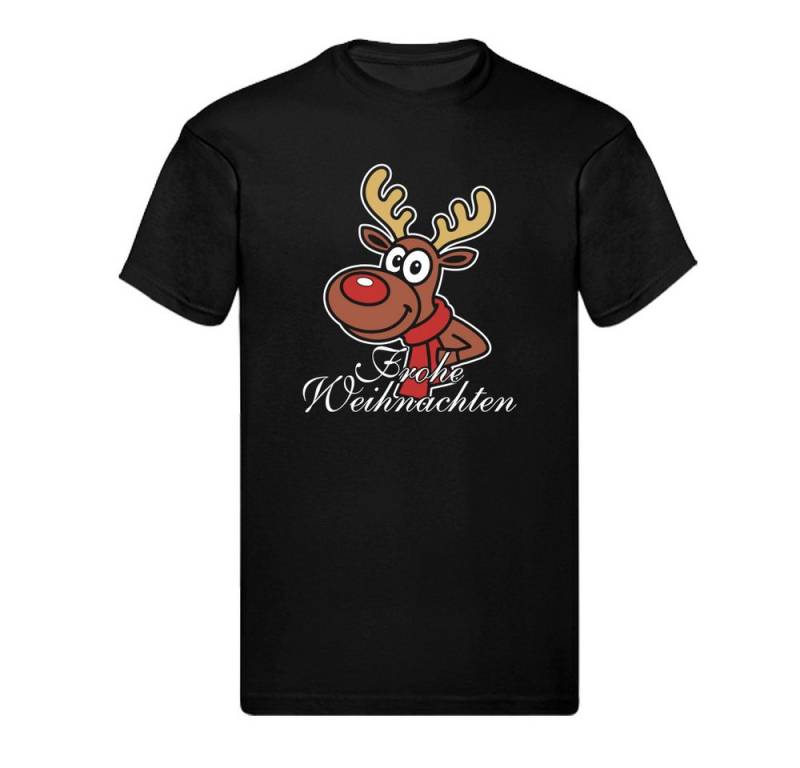 G-graphics T-Shirt Frohe Weihnachten – Rentier mit Schal Kinder T-Shirt mit schönem Winter- & Weihnachtsmotiv von G-graphics