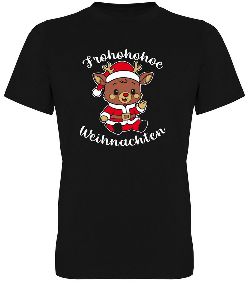 G-graphics T-Shirt Frohohohoe Weihnachten – Rentier in Nikolauskostüm Herren T-Shirt mit schönem Winter- & Weihnachtsmotiv von G-graphics