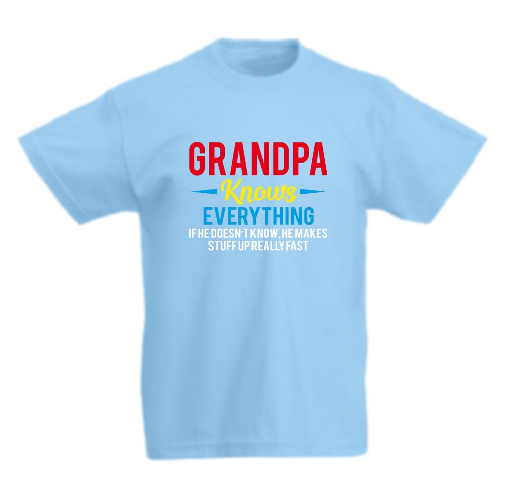 G-graphics T-Shirt Grandpa knows everything Kinder T-Shirt mit coolem Spruch als Frontprint von G-graphics