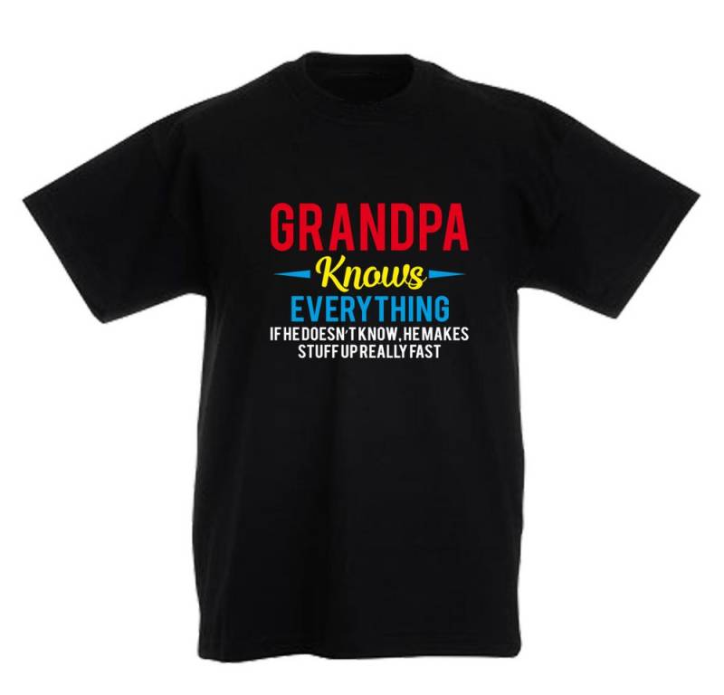 G-graphics T-Shirt Grandpa knows everything Kinder T-Shirt mit coolem Spruch als Frontprint von G-graphics