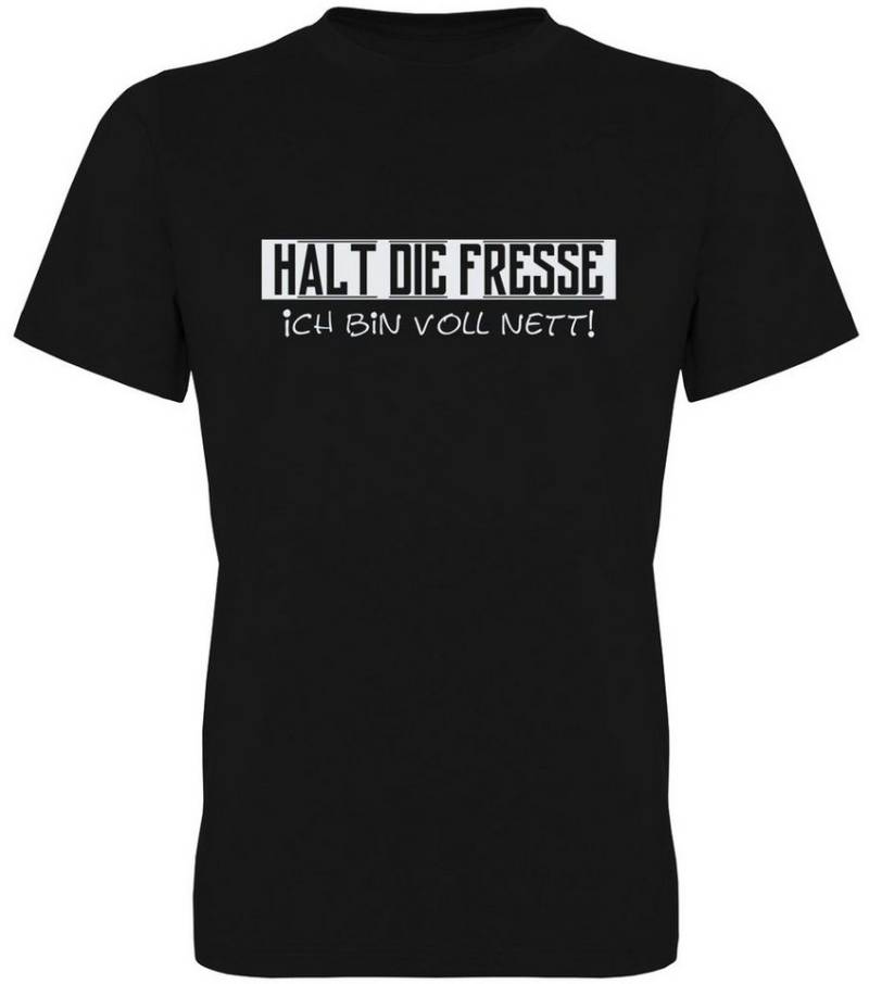 G-graphics T-Shirt Halt die Fresse – Ich bin voll nett! Herren T-Shirt mit Statement / Spruch / Motiv als Frontprint von G-graphics