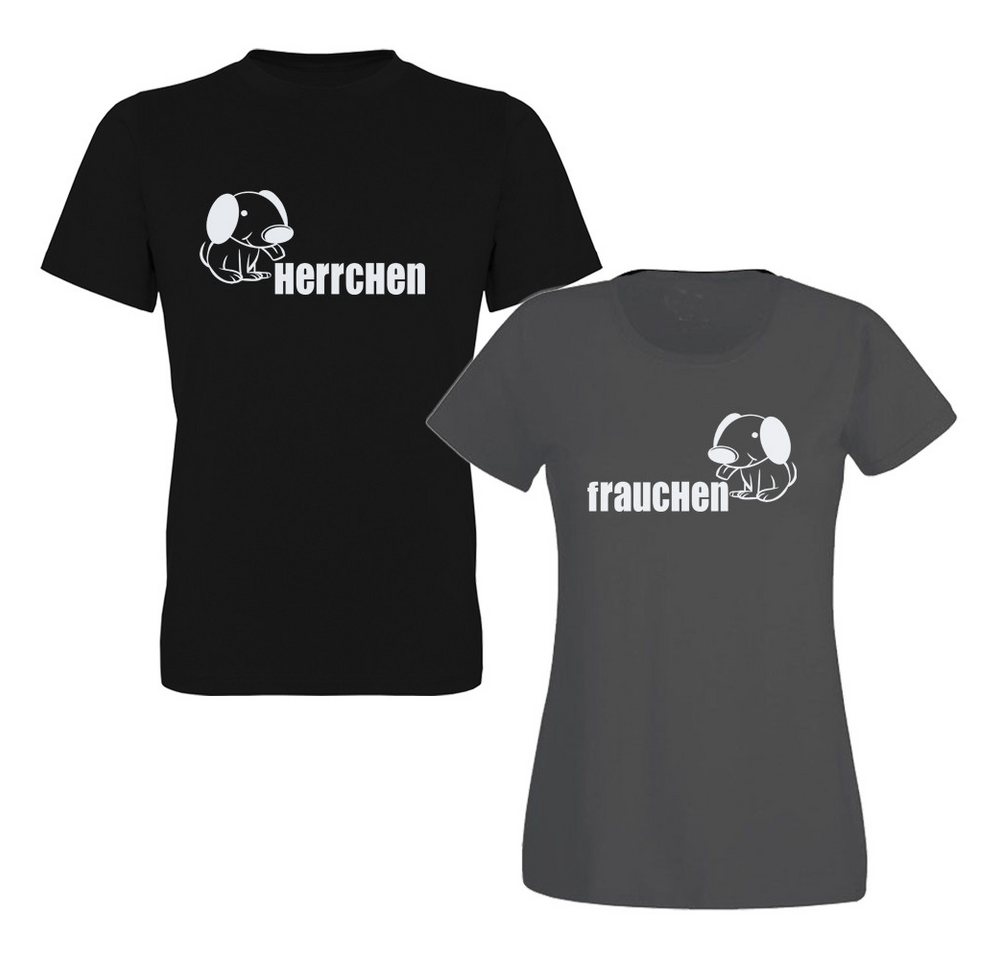 G-graphics T-Shirt Herrchen & Frauchen (Partner- / Paar-Set, Einzelteile zum selbst zusammenstellen) Aufdruck auf der Vorder- oder Rückseiteseite wählbar von G-graphics