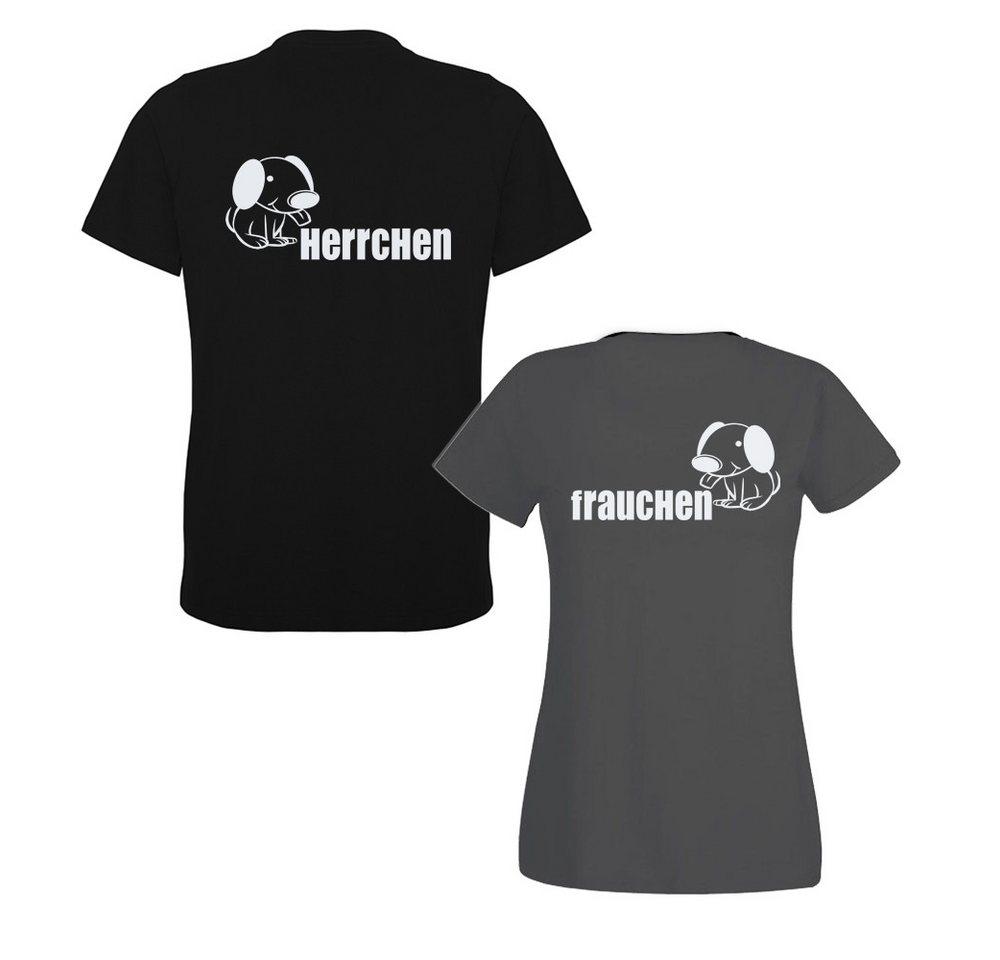 G-graphics T-Shirt Herrchen & Frauchen (Partner- / Paar-Set, Einzelteile zum selbst zusammenstellen) Aufdruck auf der Vorder- oder Rückseiteseite wählbar von G-graphics
