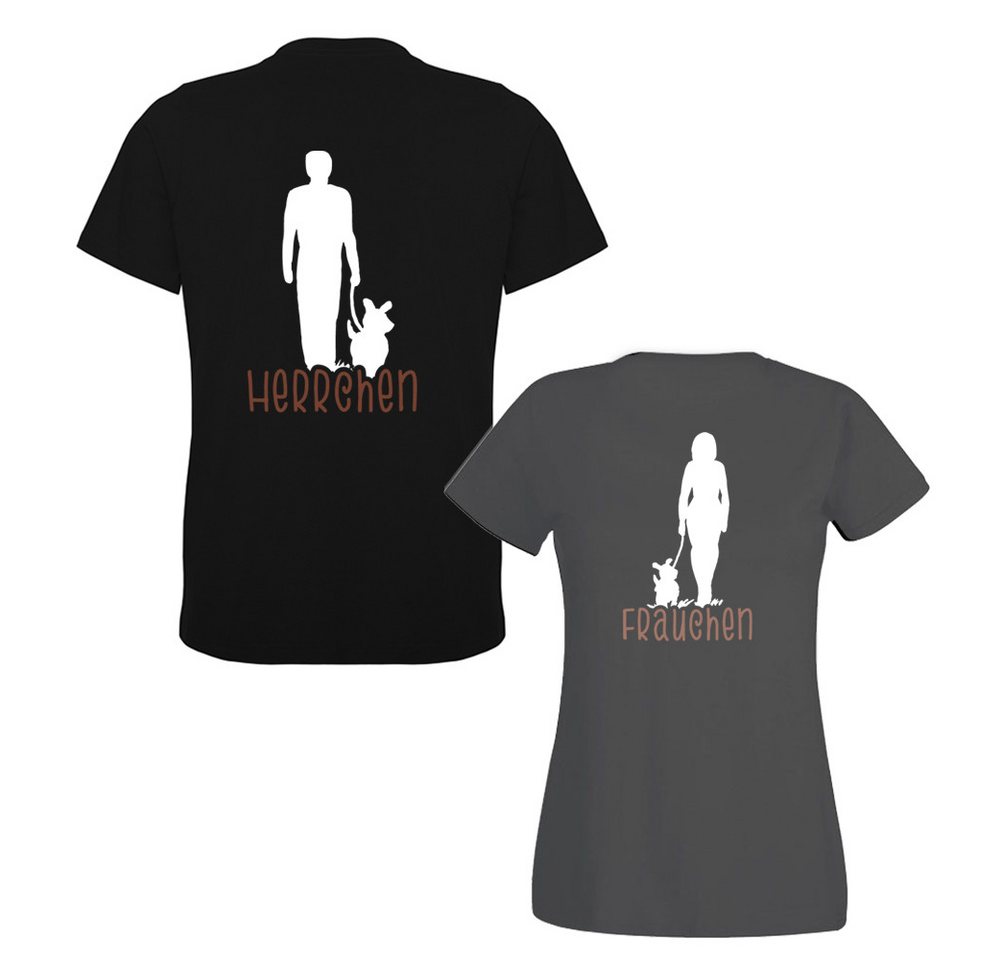 G-graphics T-Shirt Herrchen & Frauchen (Partner- / Paar-Set, Einzelteile zum selbst zusammenstellen) Aufdruck auf der Vorder- oder Rückseiteseite wählbar von G-graphics
