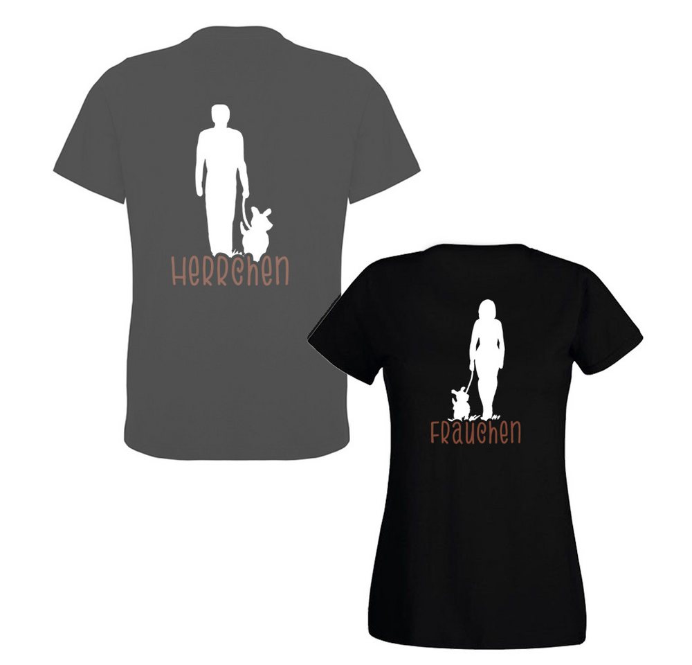 G-graphics T-Shirt Herrchen & Frauchen (Partner- / Paar-Set, Einzelteile zum selbst zusammenstellen) Aufdruck auf der Vorder- oder Rückseiteseite wählbar von G-graphics