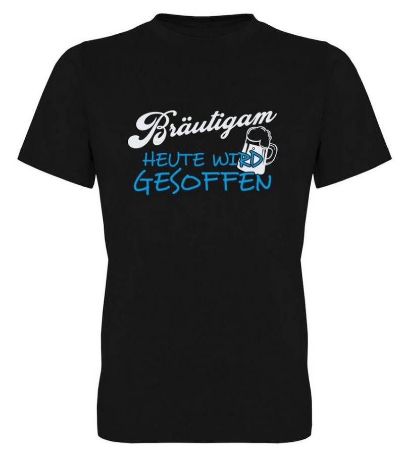 G-graphics T-Shirt zum Junggesellen-Abschied - Bräutigam – Heute wird gesoffen Herren Bräutigam-T-Shirt zum JGA / Poltershirt von G-graphics