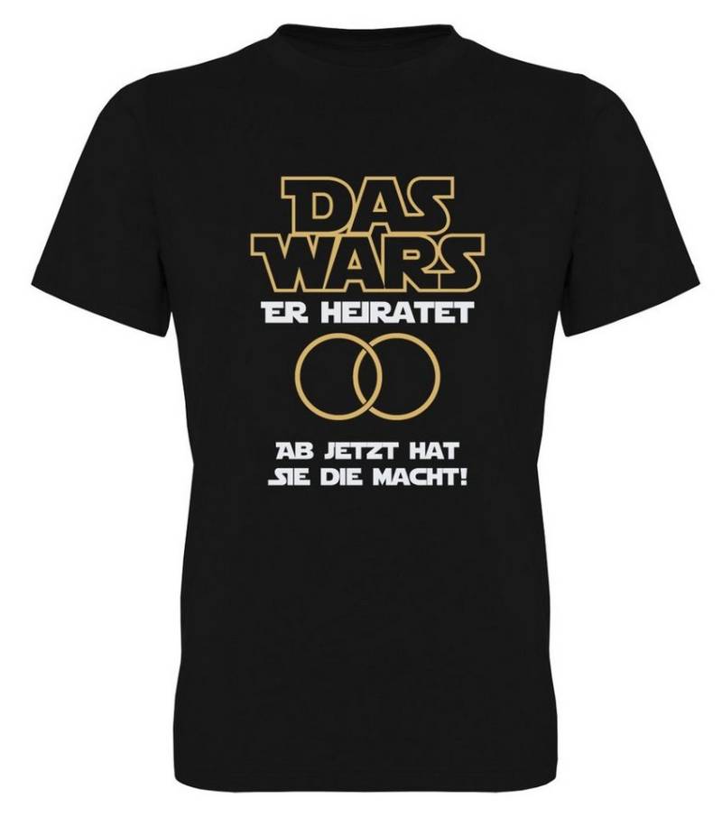 G-graphics T-Shirt zum Junggesellen-Abschied - Das Wars ... Ab jetzt hat sie die Macht Herren Begleiter-T-Shirt zum JGA / Poltershirt von G-graphics