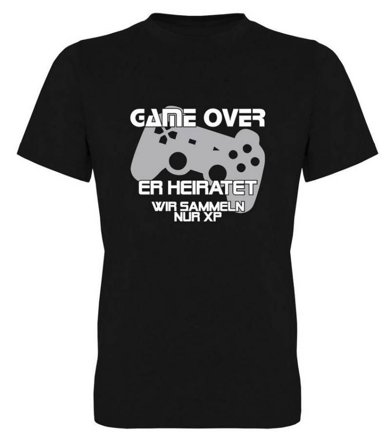 G-graphics T-Shirt zum Junggesellen-Abschied - Game over – Er heiratet wir sammeln XP Herren Begleiter-T-Shirt zum JGA / Poltershirt von G-graphics
